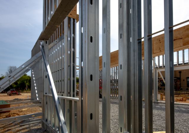 exterior steel frame